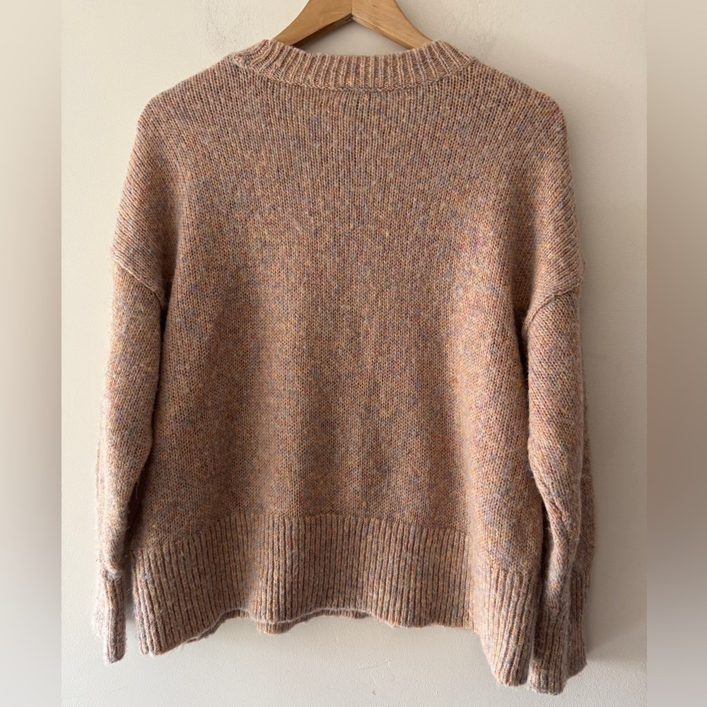 Torrid Lurex Dusty Rose Tan Metallic and Wool Blend Multicolor Crewneck Sweater - Picture 5 of 8